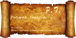 Petanek Tomázia névjegykártya